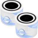 Levoit Core 300-P Air Purifier Genuine Replacement Filter, Core300S-P Filter, AHAM VERIFIDE, Supports HEPA Sleep Mode, High-Efficiency Activated Carbon, Removes Smoke Odor, Allergens,Core 300-RF,2Pack