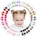 40PCS 2 Inches Baby Girls Hair Bows Ties Mini Boutique Elastic Hair Rubber Ribbon Hair Band Accessories for Kids Toddlers Infants (1-40 PCS - Dark color set)
