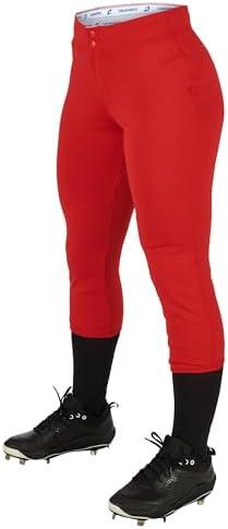 Champro Girls Fireball Low-Rise Knicker-Style Fastpitch Softball Pants in Solid Color with Reinforced Knees, XS