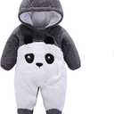 Gaorui Newborn Baby Jumpsuit Outfit Hoody Coat Winter Infant Rompers Toddler Clothing Bodysuit Cartoon (Black, M)