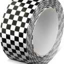 MTLEE Checkered Flag Tape Checkered Race Car Printed 1.88 Inches 100 Yards DIY Crafts Buffalo Tape Single Roll for Scrapbooking DIY Crafts Box Decoration