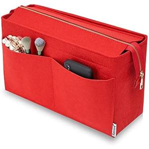 Vercord Felt Purse Organizer Insert Onthego MM Handbag Tote Bag Organizer Bag in Bag with Removable Zipper