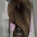 Hair Toppers for Women Real Human Hair Toppers with Thinning Hairpieces for Women with Bangs 10 Inch Human Hair Topper for Cover Gray Roots (4T6/613#) (Omber Blonde with Highlights)