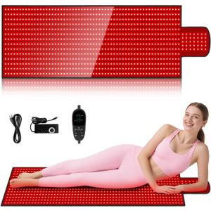 LITDUCK Body Red Light Therapy Mat, Eligible Red Light Therapy Blanket, 2in1 LEDs(660nm& 850nm), Premium Leather, Adjustable Timer & Intensity (65"*20.5")