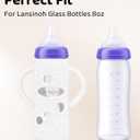 4 Pack Silicone Bottle Sleeves for Lansinoh Glass Baby Bottles (Old Style), 8 oz, Anti-Slip Protective Covers with Handles, Baby Essentials(Bottles Not Included)