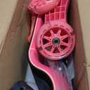Gotrax KS3 Pro Folding Kick Scooter for Kids, One Key Removable Seat & 3 Extra Wide PU Light-Up Wheels and Anti-Slip Deck, Adjustable Height Handlebar and Lean-to-Steer Scooter for Children Aged 2-8, Pink
