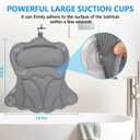 REEZEIVI Bath Pillows for Tub,Bath Pillow with 6 Non-Slip Suction Cups,Soft 4D Mesh Fabric,Bathtub Pillows for Tub Neck and Back Support,Extra Thick Luxury Bathtub Pillows,Grey