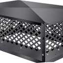 Chimney Cap 17" x 35", Chimney Cover, Bottom Installation Method Adjustable to Fit Outside Existing Clay Flue Tile Dimensions, Black