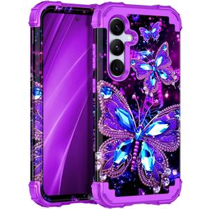 Miqala for Galaxy S25 5G Case, Glow in The Dark Three Layer Heavy Duty Shockproof Full Protection Hard Plastic Bumper+Soft Silicone Protective Case for Samsung Galaxy S25 6.2 inch, Dark Butterfly Miqala for Galaxy S25 5G Case, Glow in The Dark Three Layer Heavy Duty Shockproof Full Protection Hard Plastic Bumper+Soft Silicone Protective Case for Samsung Galaxy S25 6.2 inch, Dark Butterfly