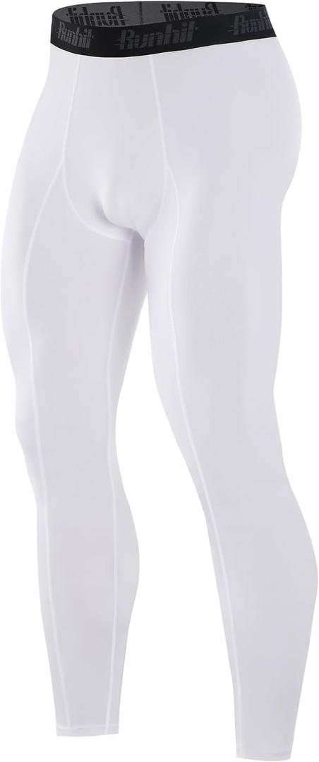 Runhit Mens Compression Pants Running Tights Workout Leggings Athletic Base Layer Pants for Sports Yoga Basketball, Medium