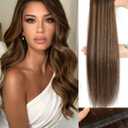 PANEWAY OVO Hair Extensions Real Human Hair Dual Hand Tied Invisible Weft Hair Extensions for Volume & Length Lightweight, Natural-Looking(#P2/8/T2,16Inch)