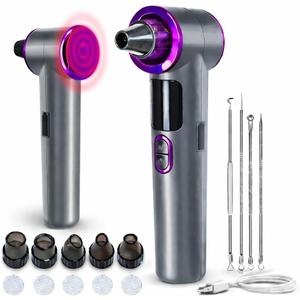 Blackhead Remover Vacuum with Heating,Men and Women Pore Cleaner,3 Adjustment Modes & 5 Suction Heads,USB Rechargeable Black Head Remover with LED