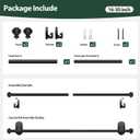 KAMANINA Curtain Rods No Drilling for Windows 16 to 30 Inches, 5/8 Inch Adjustable Small Curtain Rod with 3M Adhesive Brackets without Drilling, Black