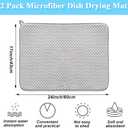 2 Pack Microfiber Dish Drying Mat,24*17 inch Absorbent Dish Drainer Kitchen Counter,Large Size Dish Drying Pad for Countertops,Sinks,Draining Racks(Gray)