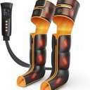 Leg Massager with Heat and Compression, Foot Calf & Thigh Massage for Circulation and Pain Relief, Leg Compression Massager with Handheld Controller 3 Intensities 6 Modes (Yellow & Black)