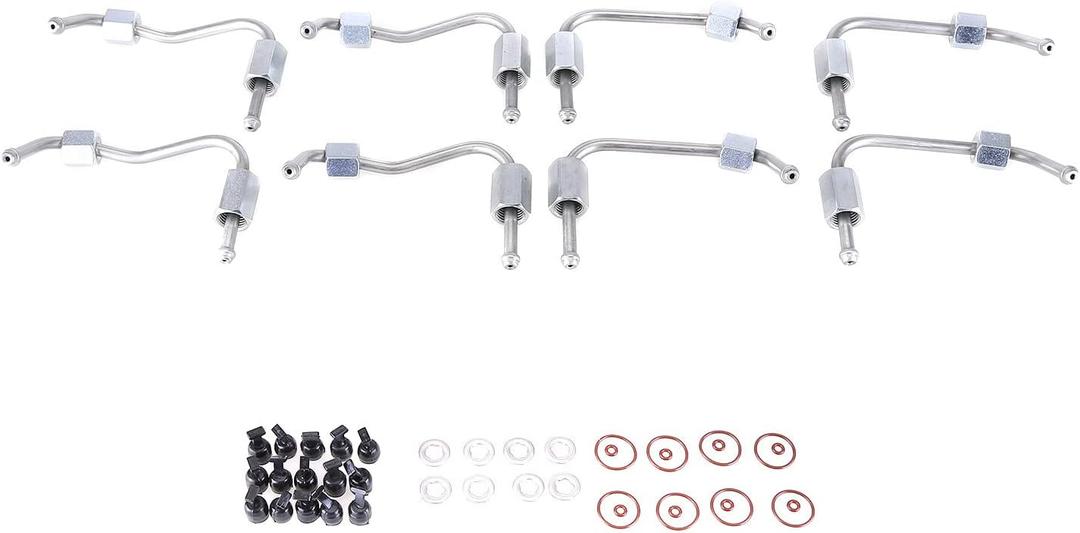 8PCS Fuel Injector Lines Tube Seal Set for Ford F250 F350 F450 F550 2011-2019 Super Duty 6.7L Powerstroke Diesel Engine F-650 F-750 2016-2019 Replaces BC3Z9229A BC3Z9229B BC3Z9229F