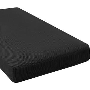 H.VERSAILTEX Super Stretch Individual Chaise Cover Sectional Couch Covers for L Shaped Sofa Both Left/Right Featuring Thick Jacquard Textured Twill Fabric (1 Piece Chaise Cover Large, Sand)