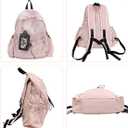 Mini Backpack for Women & Teen Girls, Lightweight Water-Resistant Nylon Backpack with Side Pockets, Detachable Pouch & Bonus PU Pouch (pink) (Pink)