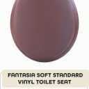 Soft Standard Vinyl Toilet Seat, Chocolate - 17 Inch Soft Vinyl Cover with Comfort Foam Cushioning - Fits All Standard Size Fixtures - Easy to Install Fantasia by Achim Home Decor