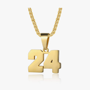 Number Necklaces Personalized Necklaces 18K Gold Plated Initial Number Pendant Stainless Steel Chain Sports Necklaces for Men Women 24