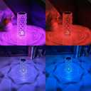 Portable Crystal Table Lamp,16 Color Touch Control Rechargeable Lamp,Crystal Bedside Lamp,Night Light,Room Decor Desk Lamp,Bedroom,Living Room,Kitchen,Dining Room Lamp (16-Color Rose)