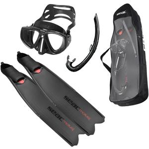 Seac Motus Fin, Mask & Snorkel Set (9.5-10, Black)