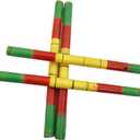 Craftsofindia 4 pcs (2 Pair) Dandiya/Dandia Sticks for Gujarati Garba Dance (Makes Sound)- Wooden Stick for Navaratri Festival Ocassion