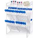 Double-sided Clear Acrylic Tube Rack with 8 Compartment and 4 Pull out Trays Tube Holder Wall-mounted and Lab Organizer Countertop Stand for Storage (111.7 x 10.6 x 6.3 In)