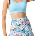 DAXIANG Teens Girls Two Piece Swimsuit Modest Ruffle Skirt Bathing Suit Adjustable Straps Tankini Set Removable Padded Sky Blue Size 16