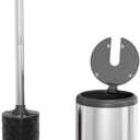 ToiletTree Products Toilet Brush with Lid - Sleek Toilet Bowl Brush and Holder - Toilet Scrubber Brush Set with Heavy-Weight Base - Lidded Toilet Bowl Cleaner Brush and Holder - Chrome