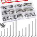 Twidec/102PCS Machine Screw Kit,304 Stainless Steel #6-32#8-32 Electrical Long Outlet Screws Phillips Pan Head Electricians Screws 5/8 to 2 inch for Wall Plate Switch, Receptacles Mounting Screw