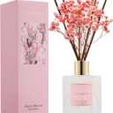 COCORRNA Reed Diffuser - Cherry Blossom 6.7 Fl.oz Reed Diffuser Set with Sticks & Preserved Baby's Breath, Reed Diffuser for Home Bathroom Shelf Decor