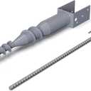 Mayne No Dig Ground Anchor - 3.75in x 2.88in x 26.75in - Includes Lag Bolts (5) & 20 Rebar (1) - Galvanized Steel (580D)