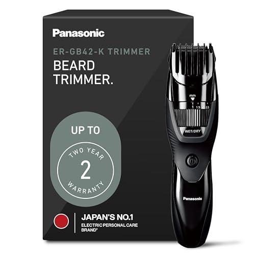 Panasonic Cordless Beard Trimmer for Men with Precision Dial, 19 Adjustable Length Settings, Rechargeable Battery, Washable - ER-GB42-K (Black)