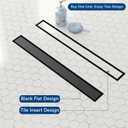 Neodrain 18-Inch Linear Shower Drain,with 2-in-1 Flat & Tile Insert Shiny Black Cover, Rectangle Shower Floor Drain, Linear Drain with Adjustable Leveling Feet, Hair Strainer