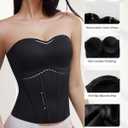 Women's Strapless Top Black Tanktop Women Flat Tummy Shapewear Strapless Tank Tops for Women with Soft Tummy Control (XL)