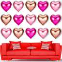 8 x Upgraded Rose Gold and Red Heart Foil Balloons for Valentines Day Decorations,Valentines Day Balloons,Romantic Decorations Special Night (18inch)