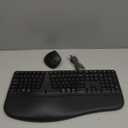 MEETION Ergonomic Wireless Keyboard and Mouse, Ergo Keyboard with Vertical Mouse, Split Cushioned Wrist Palm Rest, Natural Typing, Rechargeable, Full Size, Windows/Mac/Computer/Laptop, Black Director