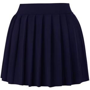 COOUFE Women Sexy Pleated Mini Skirts Ruffle Club Y2k Role Play A-line Skater Skirt Casual Stretchy Uniform for Girls, Large
