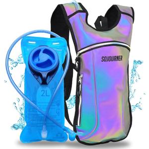 Sojourner Rave Hydration Pack - Hydration Backpack - Hydropack with 2L Bladder - Water Backpack for Festivals, Hiking, Running, Biking and More (One Size, Glow Green)