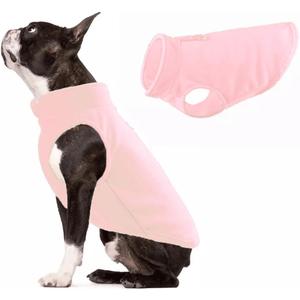 JACKO & CO - Fleece Vest Dog Sweater with Leash Ring - Soft, Warm & Lightweight Pullover Coat for  Dogs, Puppies & Cats - Cozy Fall/Winter/Spring Pet Jacket (Pink Lemonade, L 10-16lbs)