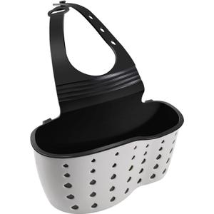 Kitchen Sink Caddy Sponge Holder for Kitchen Sink Accessories Organizer Dish Sponge Holder Ajustable Strap Faucet with Drain Holes for Drying (1 pc Beige)