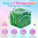 3 x 1 Pcs Stress Cube Bulk Ice Cube Stress Ball Anxiety Relief Soft Squeeze Sensory Ball for Party Favors Prizes Goodie Bag Stuffers (Emerald Green), 1.38 inches