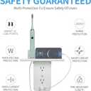 Power Charger Shelf-CFMASTER 11 Port Surge Protector Wall Outlet, 8 Electrical Outlet Extenders and 3 USB Ports 3.4A, with Removable Built-in Shelf and LED Indicator, FCC Listed, White