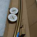 Zenna Home Rustproof Curved Shower Curtain Rod, No Drill Tension or Permanent Mount Adjustable Curved Shower Rod for Bathroom, Easy Install, Rounded for Extra Room, 50 to 72 Inches, Gold