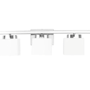 5-Light Modern Chrome Vanity Light Fixture with White Glass Shade for Bathroom Over Mirror, 40 Inches