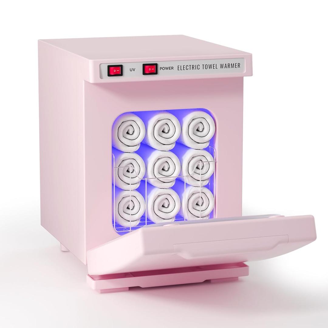 Hot Towel Warmer for Spa, 5.5L Thermostatic Towel Heater, 2-in-1 Professional Mini Towel Warmer, Beauty Salon and Spa Towel Warmers for Facial.(5.5L-Pink)