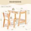 Giant bean Kids Wooden Table and Chair Set, Study Desk and Chair Set with Storage Drawer, White Learning Table with Cabinets for Boys and Girls Ages 3-12 Years,Suitable for Classroom,Home,Playroom