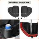 YOCTM Front Rear Door Organizer Tray For 2018 2019 2020 2021 2022 2023 2024 Jeep Wrangler JL 4XE JLU Rubicon Sport Sahara Gladiator JT Interior Storage Accessories Black (Front Door + Rear Door)