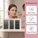 2 x Lash Clusters 300PCS D-roll Natural Lashes Clusters 40D/50D/60D Wispy Lash Cluster 12-14-16-18mm Lashes Cluster Reusable Eyelash Cluster Suitable for DIY Clusters Eyelash Extensions